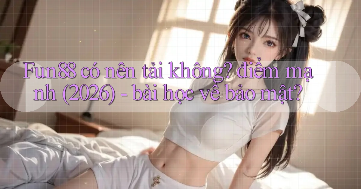 Fun88 có nên tải không điểm mạnh (2026)   bài học về bảo mật